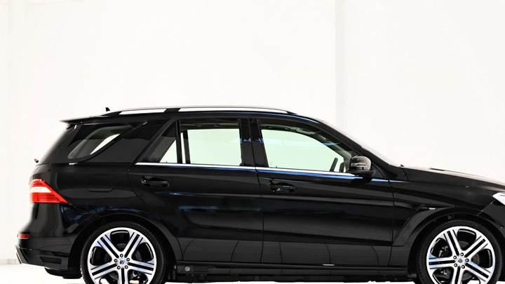 Side Pose Of Brabus Mercedes-Benz ML W166 In Black